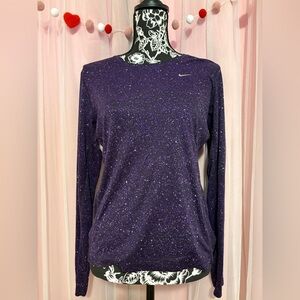 Nike Purple Galaxy Long-Sleeve Performance Tee
